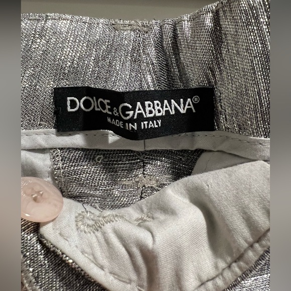DOLCE & GABBANA METALLIC TROUSER PANT W/PIN STRIPE - EU size 40 - Picture 13 of 16